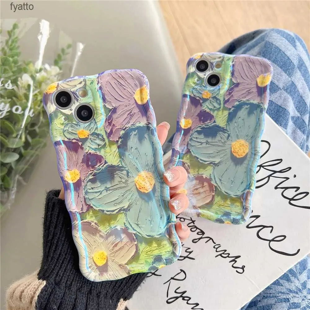 Cell Phone Pouches Retro Painting Blu-ray Flowers Shockproof Case for Max Silicone Cover FundasH240307