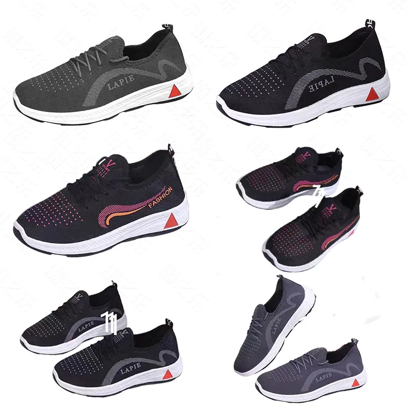 New Soft Sole Anti slip Middle and Elderly Foot Massage Walking Shoes, Sports Shoes, Running Shoes, Single Shoes, Men's and Women's Shoes grey cotton 37