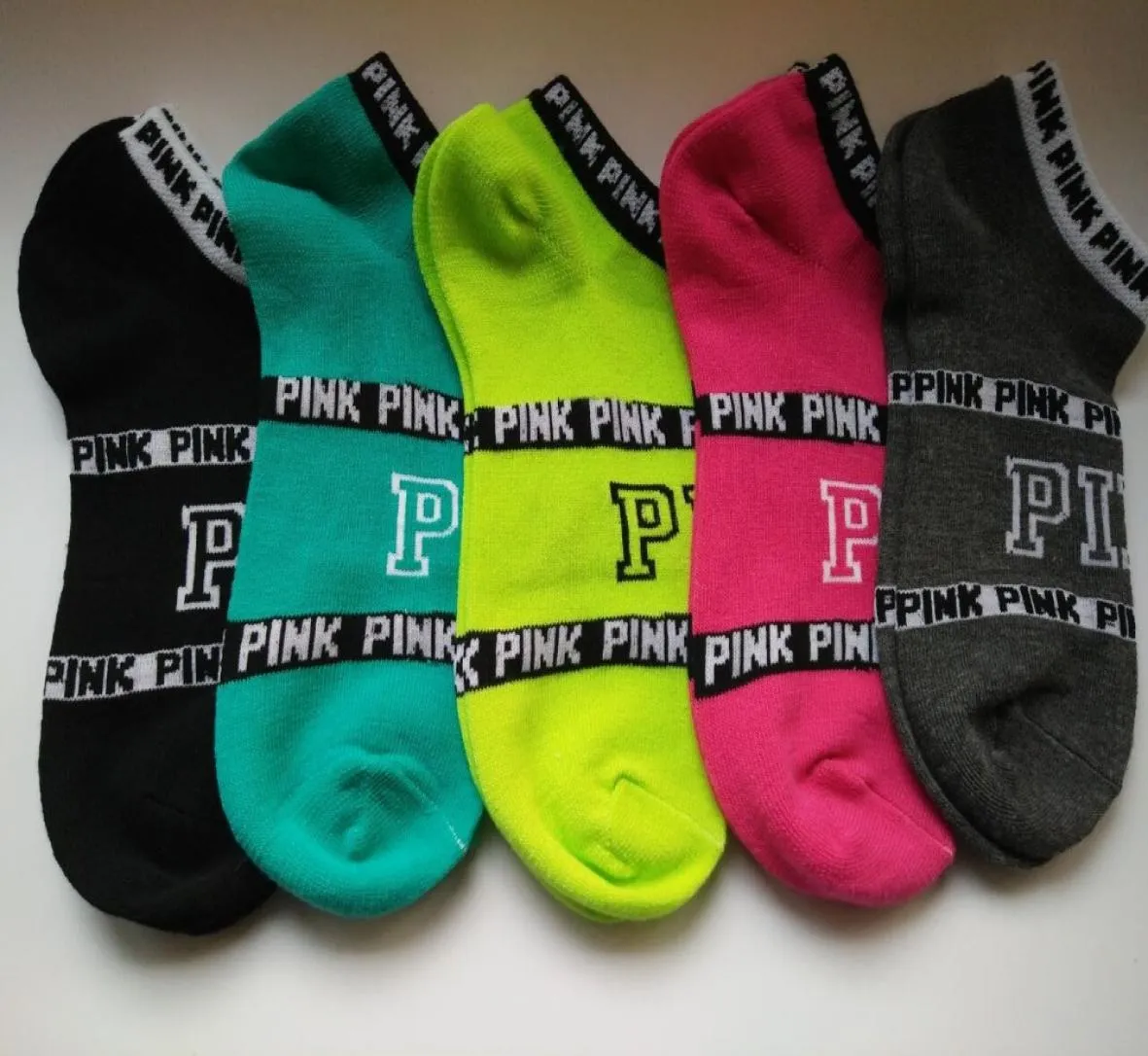 PINK Letter Socks Fashion Lovely Ladies Party Girls Socks Contrast Colors Harajuku Girls Pink Size Crew Sock Letter Socks cal7695937