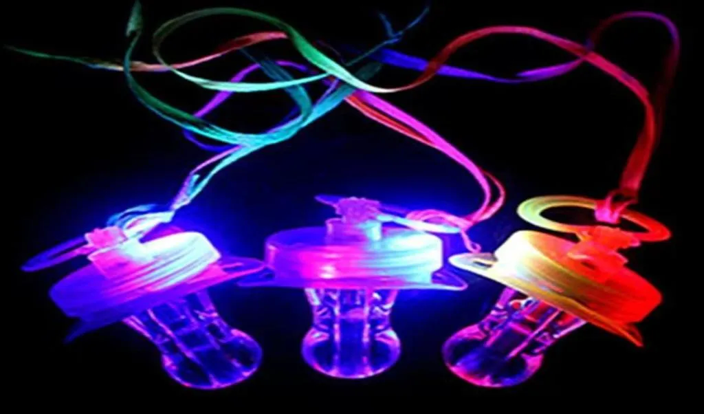 Autre événement Festif Home Garden 200PcsLot LED Sucette Sifflet Colliers Lumière Mamelon Clignotant Enfants Jouet Pour Noël Bar Party8071940