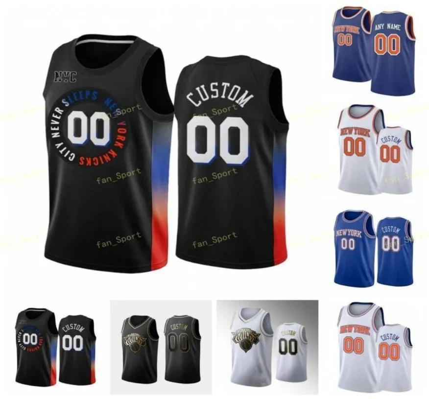 City Earned Edition Imprimé personnalisé RJ 9 Barrett Julius 30 Randle Alec 18 Burks Immanuel 5 Quickley Derrick 4 Rose Basketball Jerse2403444