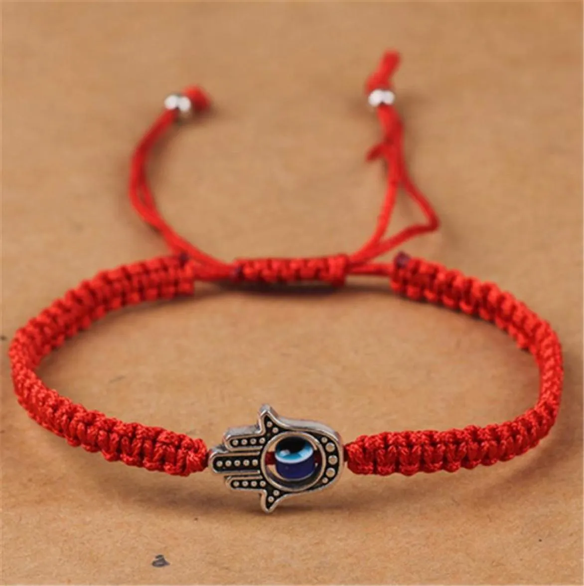 Bracciale intrecciato a mano Bracciale portafortuna Kabbalah Filo rosso Braccialetti Hamsa Braccialetti blu turchi Malocchio Gioielli con ciondoli Bracciale Fatima J8289998