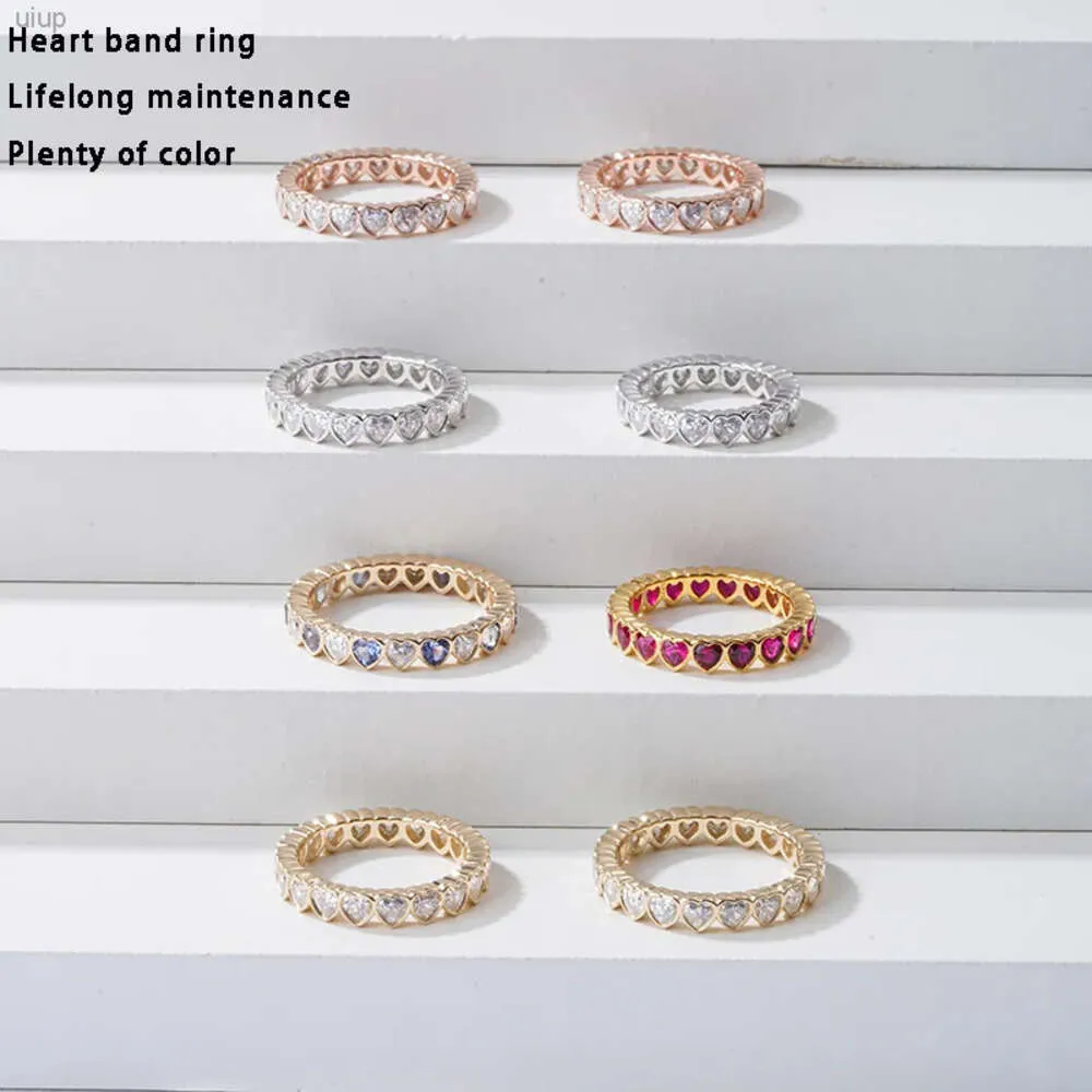 Starsgem Custom Pure Diamond Tennis Eternity Jewelry Band 3x3mm Heart Lab Grown Gemstones Gold Wedding Bands Rings