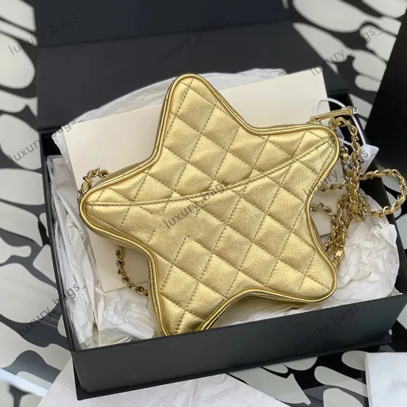 10A New Designer Bag Luxury Star Purse Mirrored Leather Double Chain Bag Luxury CC Crossbody Bag 24C Star Chain Shoulder Bag with Gold Silver AS4579 Backpack Women top