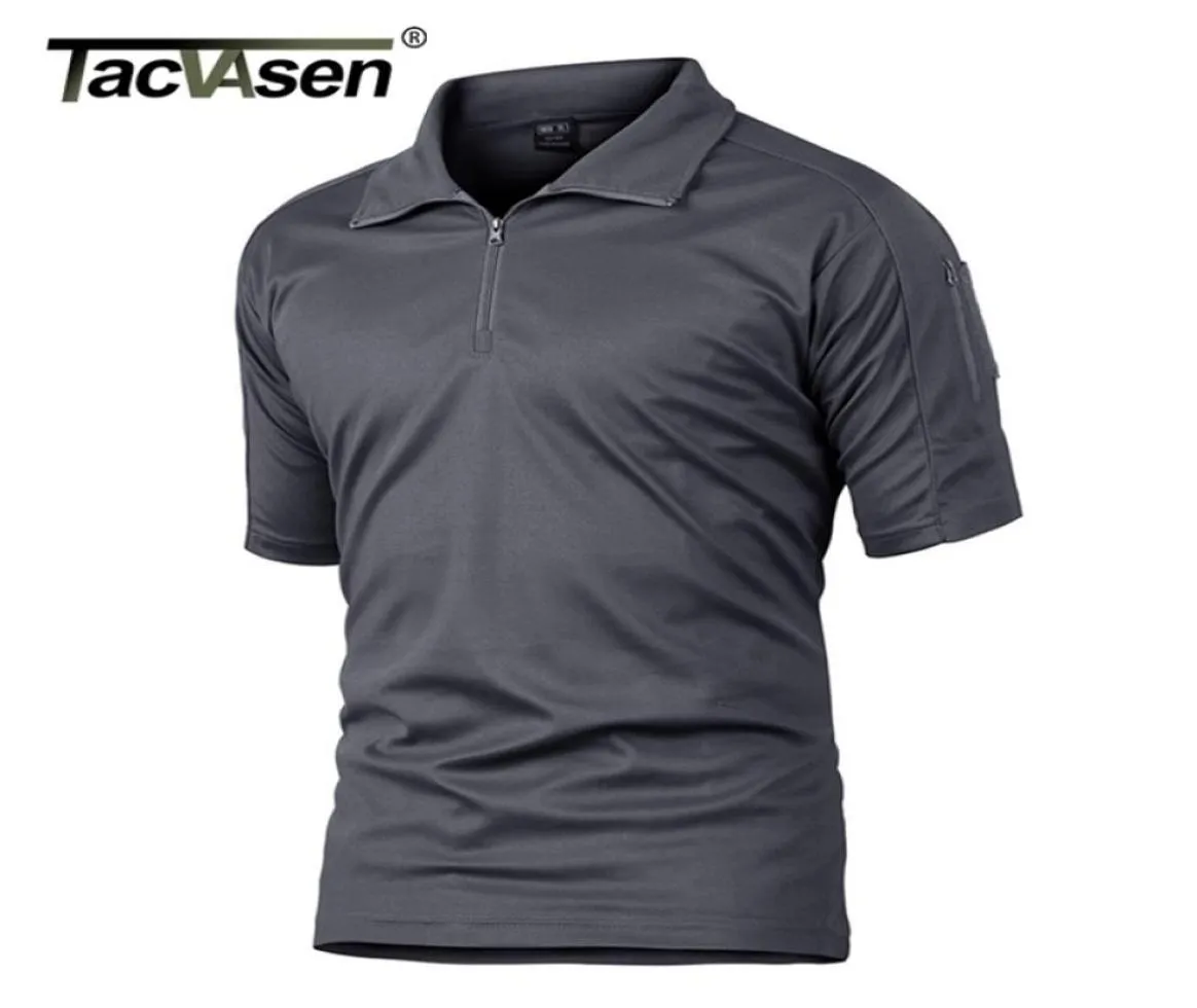 Tacvasen Summer Short Sleeve Quick Dry Polos Tshirts Men039s Militär Tactical Combat Tee Shirts Team Work Handing Sport Golf T3979145