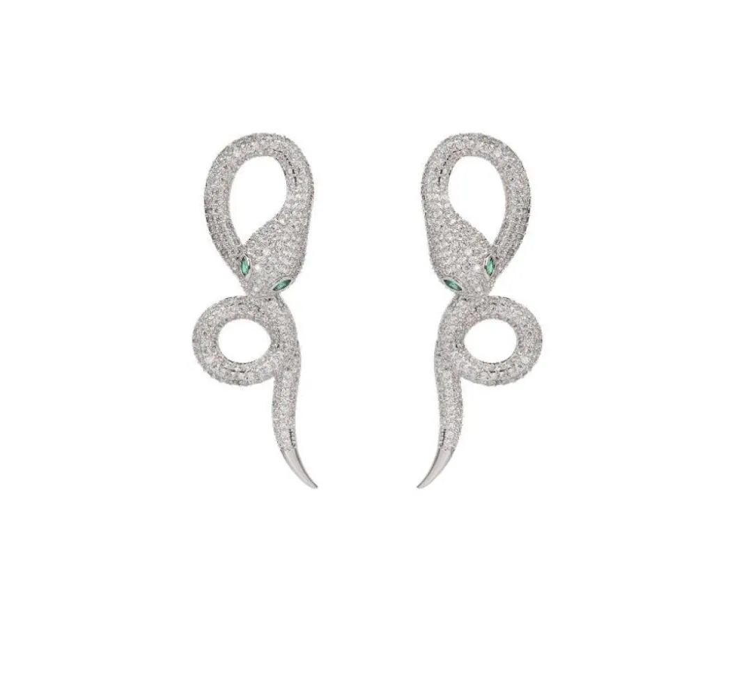 Dangle żyrandol sześcienna cyrkon cZ wąż węża dla kobiet biżuteria balowa z 925 srebrnym pinem Ce10170dangle3154273