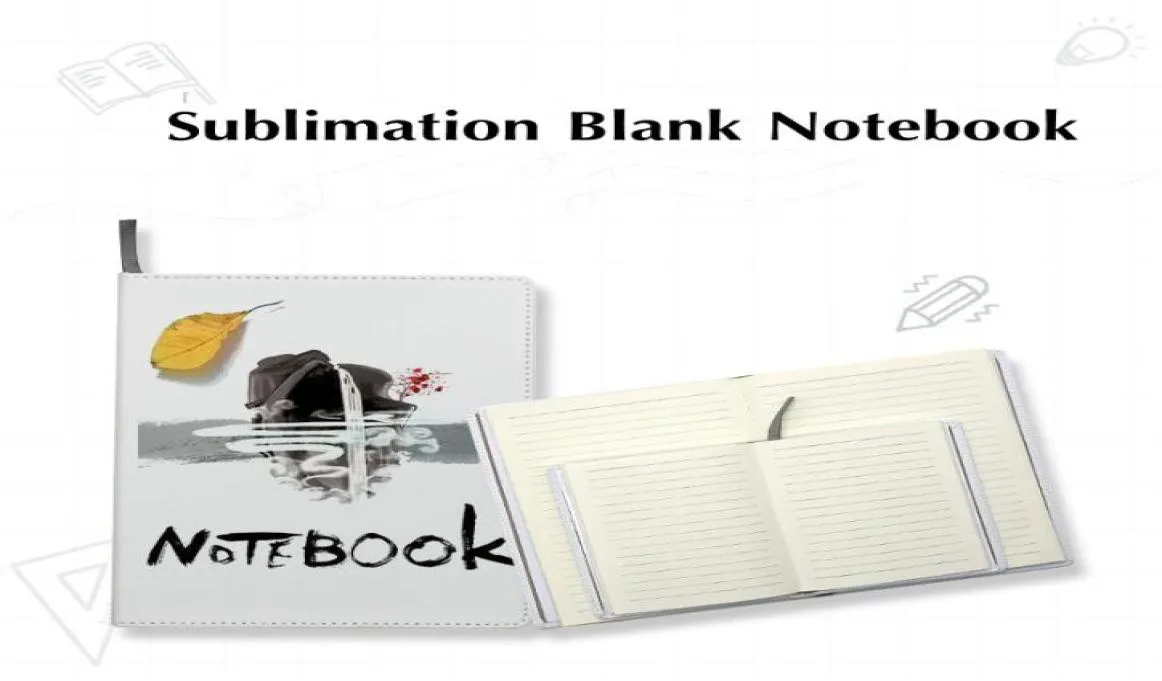 Blocs-notes vierges de sublimation A4 A5 A6 Carnets de notes blancs Cahiers de notes d'impression par transfert de chaleur recouverts de cuir PU avec papier intérieur8112629