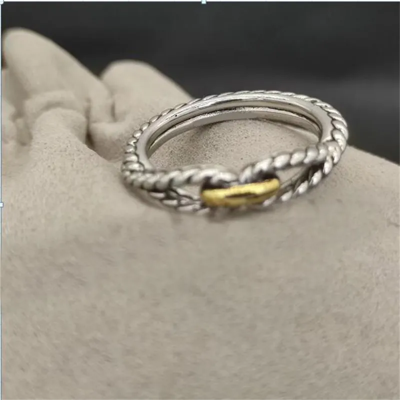 Anelli di gioielli classici firmati per le donne moda nuovo anello da uomo di alta qualità placcato argento matrimonio anello dy designer di gioielli di lusso squisito zh144 E4