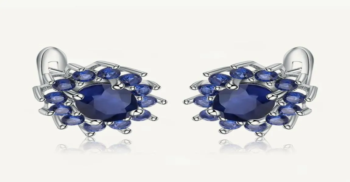 Stud Gem039s Ballet 1 89Ct Natural Blue Sapphire Earrings Pure 925 Sterling Silver Flowers Vintage For Women Fine Jewelry 221106241316