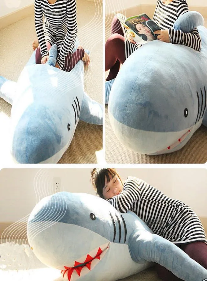 Gigante enorme tubarão bicho de pelúcia brinquedos macios travesseiro sofá boneca presentes 71quot18m6946461