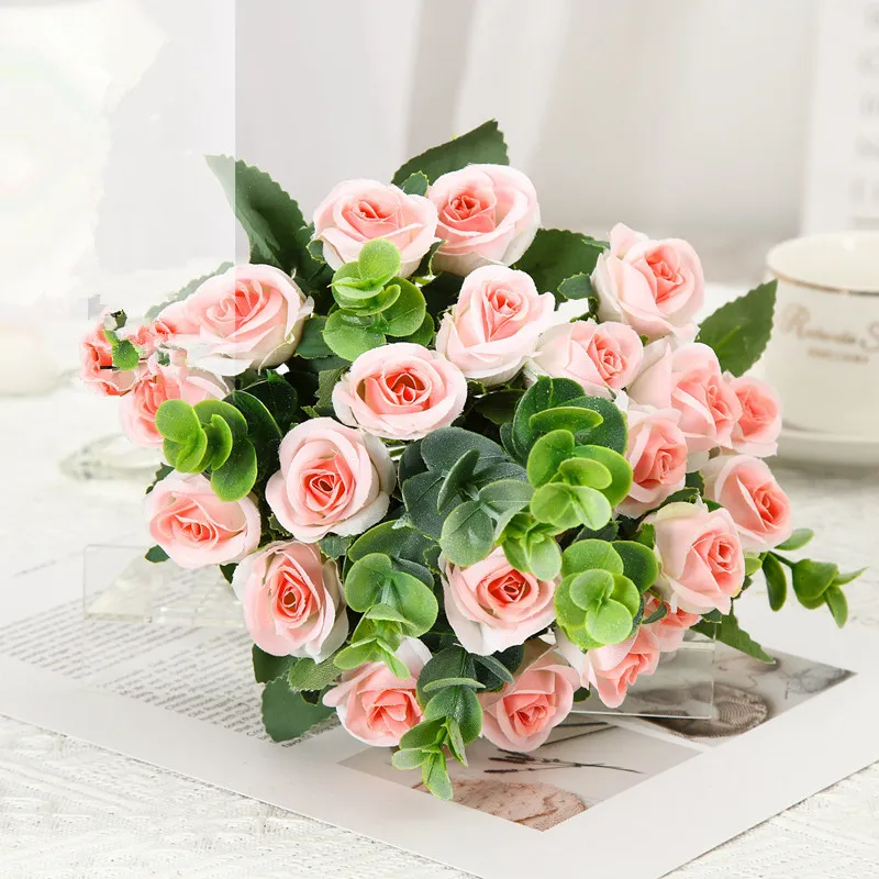 Fiori artificiali da 35 cm Fiori di rosa Peonie di seta finte utilizzate per la decorazione del vaso della stanza di casa Ghirlanda di Natale Bouquet da sposa Accessori per feste