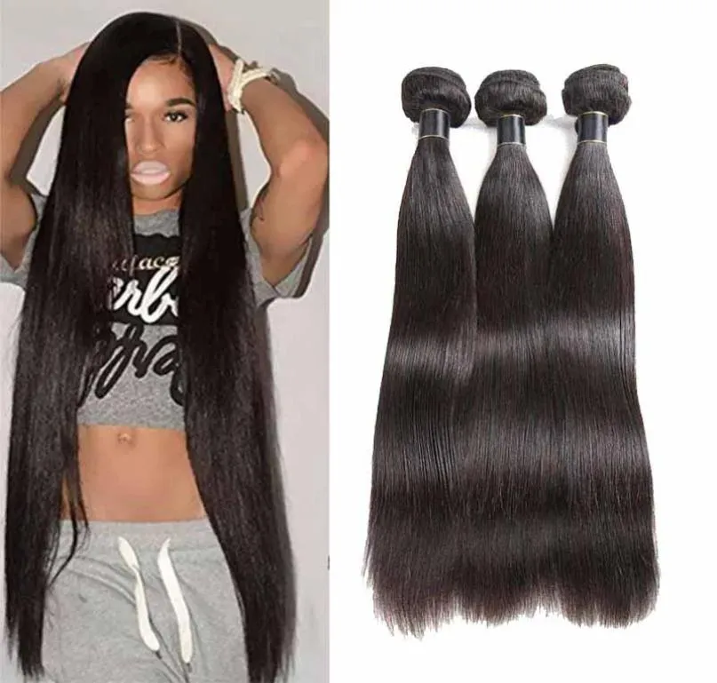 Brazilian Straight Hair Bundles 1026 inch 34 Bundles Straight Human Hair Weave Extensions 50gpcs Cheap Malaysia Straight Hair3435236