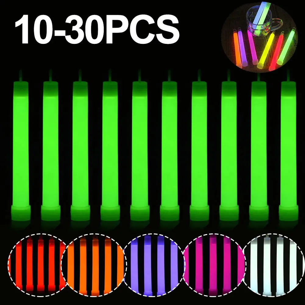 10-30pc Military Glow Light Sticks Waterproof Concert Party Light Stick with Hook Camping Hiking Walking SOS Gear Survival Kits 240307