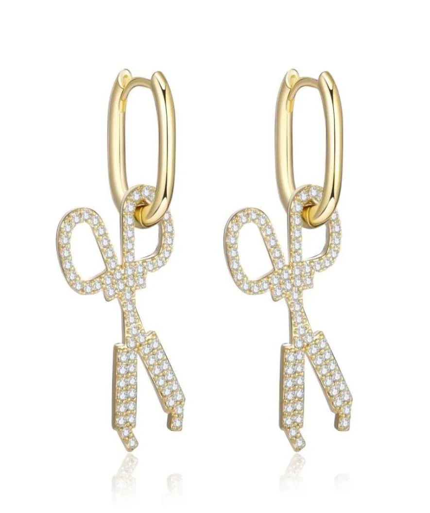 Dangle Kroonluchter Schaar Oorhangers Voor Oorbellen Women39s Mode Gouden Sliver Kleur Eenvoudige Sieraden Geschenken 2022Dangle5431423