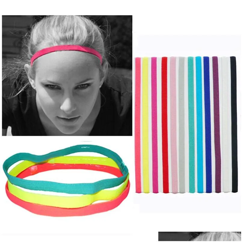 Stirnbänder Frauen Sport Stirnband Candy Farbe Einfache Elastische Haarband Yoga Feuchtigkeitstransport Solide Haar Schal Zubehör Für Männer Outdoor Dhn4M