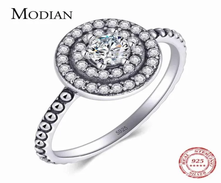 Modian 2021 Instagram Solid 925 Sterling Silver Ring Sparkling Vintage Rings Cubic Zirconia Jewelry for Women Christmas Gift1875000