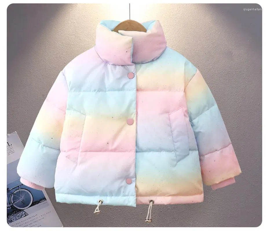 Manteau en duvet pour garçons et filles, veste chaude d'automne et d'hiver pour enfants de petite et moyenne taille, couleur courte à capuche