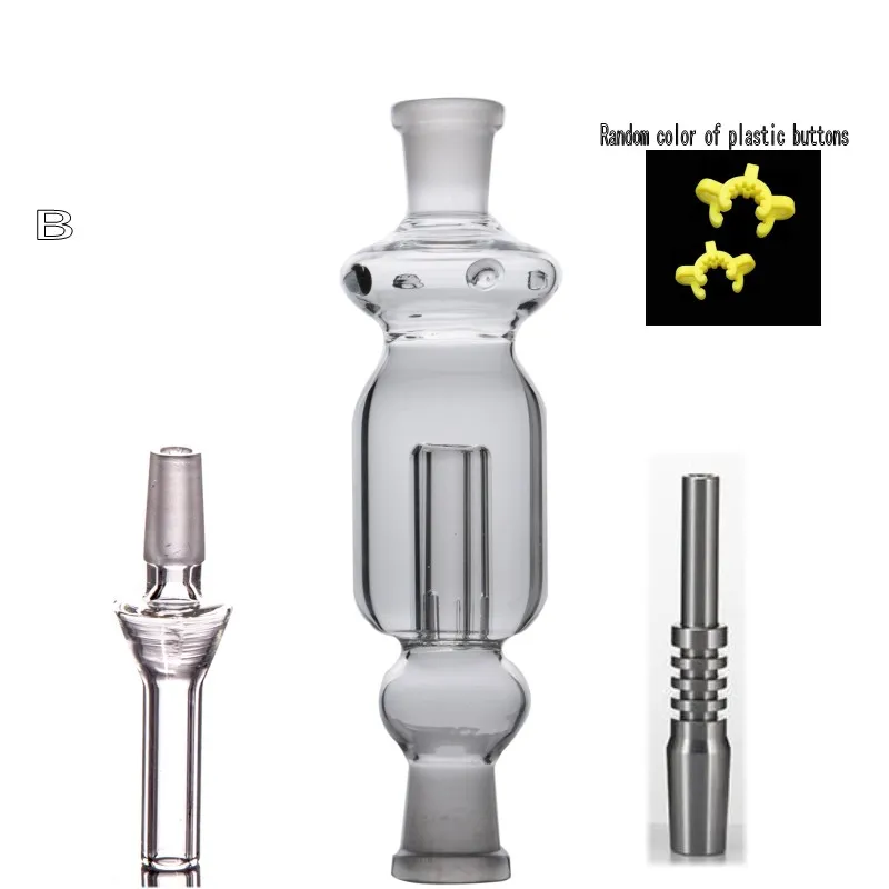 Gros Mini poignée tuyau en verre barboteur en verre pipe cuillère barboteur hybride anti-déversement fumer bong 14mm