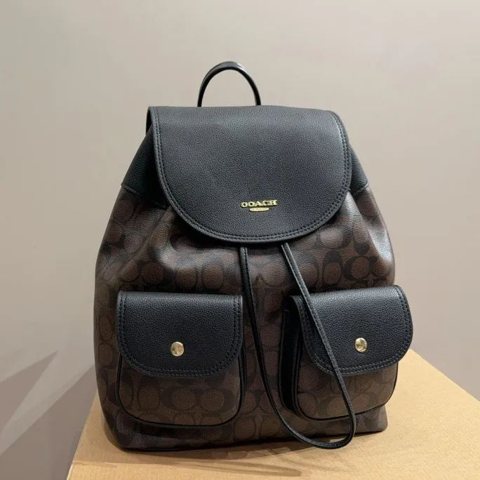 coach academy backpack rexy NWT Charter Backpack In Signature Canvas Leather With Rexy Print Black  CF074 New
