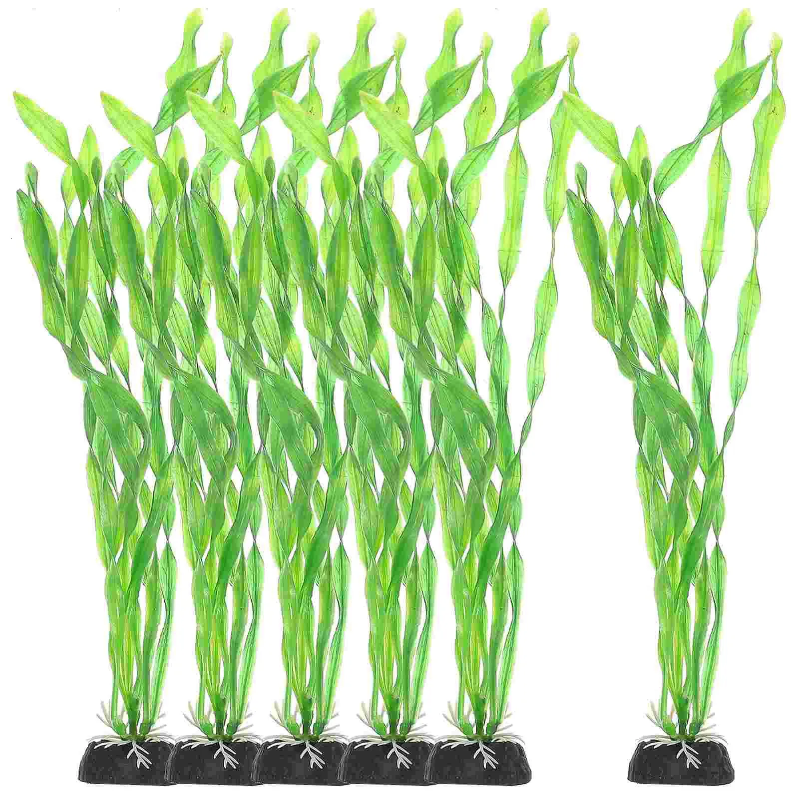 10 Pcs Large Fish Tank Aquarium Landscaping Supplies Plastic Decoration Fake Grass Artificial Water Plants 240226