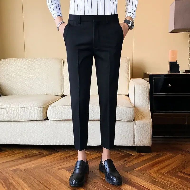 Byxor 2023 Spring och Autumn Business Leisure Simple High midjefickan Slim Fit Small Feet Korean Edition Trendy Men's Overdized Pants