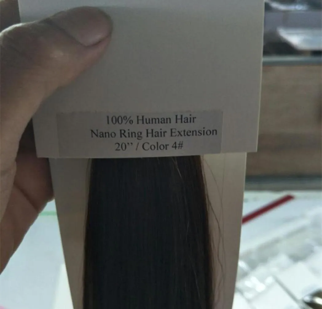 10a Qualidade 100 Cabelo Humano Nano Ring Hair Extension 1g por Strand100s por lote DHL4470309