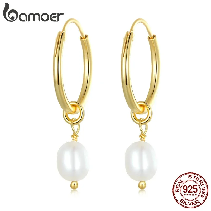 925 Sterling Silver Baroque Irregular Pearl Drop Earrings for Women Plated Gold Bohemian Earrings Fine Jewelry Gift 240301