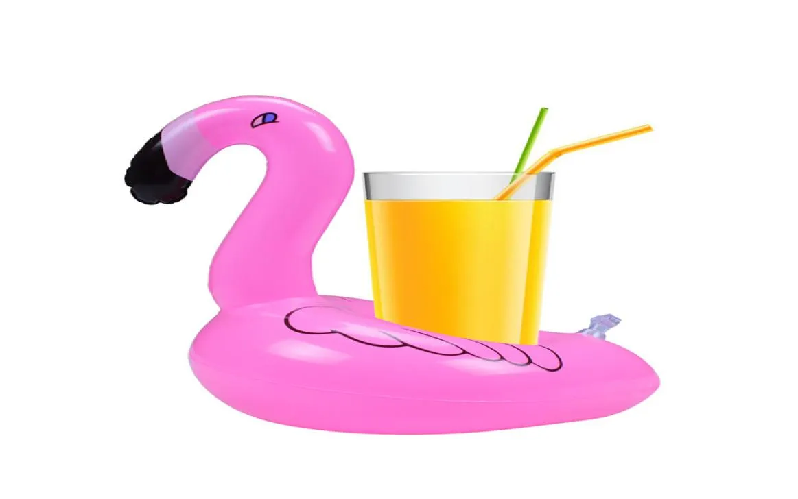 Inflatable Flamingo Drinks Cup Holder Pool Floats Bar Coasters Floatation Devices Children Bath Toy3735715