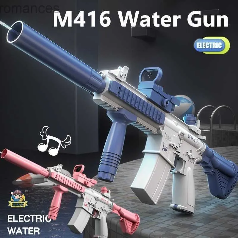 Toys Gun Sand Play Water Fun the M416 Water Gun Toy Spelar med på våren och sommaren Childrens Toys Far Automatic HighPressure kontinuerligt 240307