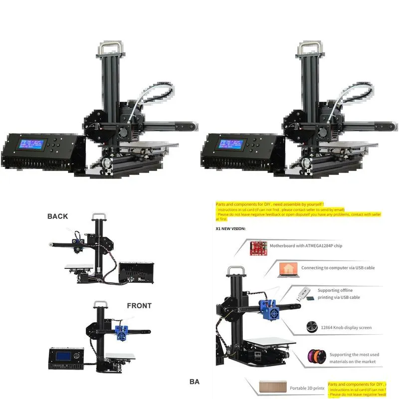 Printers Tronxy 3D Printer X1 Pley Linear Guide Support Sd Card Printing Lcd Display High Precision Mini Fast Easy Install Drop Delive Dh0Q7