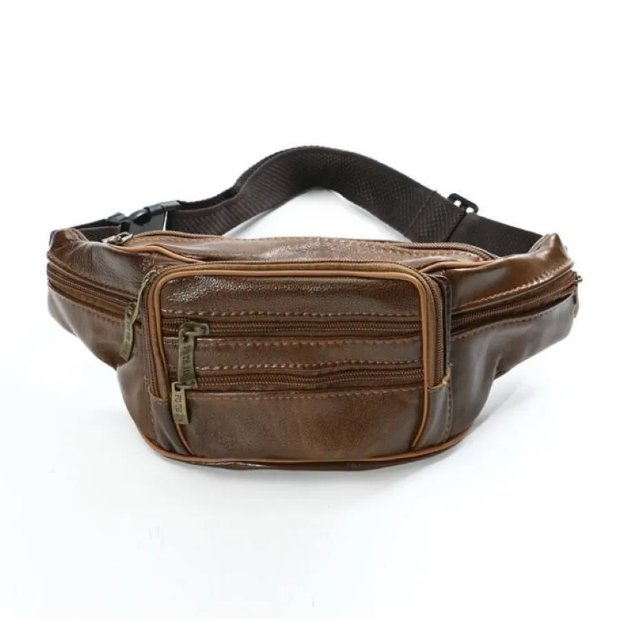 New Style Waist Bag Women Fanny Packs Fashion Black PU Ladies Chest Handbag Belt Men Cross Body Bags307c