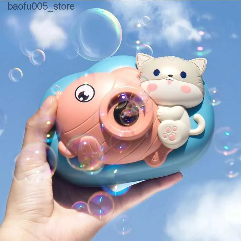 Novelty Games Baby Bath Toys Childrens bubble machine camera childrens leak free bubble electric toy wedding party game summer outdoor toy girl for 3 years Q240307