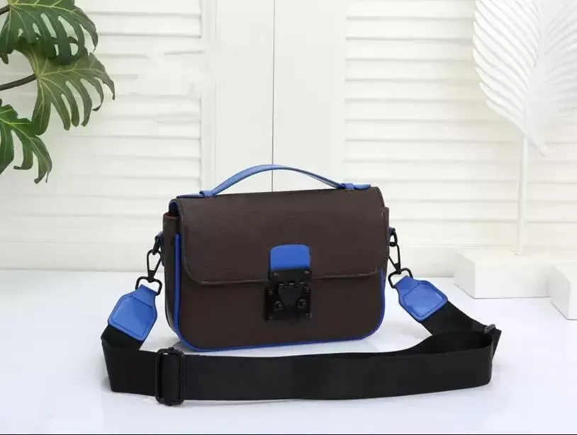 新しいメッセンジャーバッグの男性ハンドバッグ財布sロックスリングバッグキャンバスレザークラシックレターパッチワークカラーハンドバッグ磁気HASP調整可能