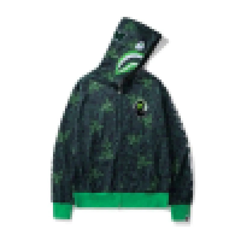 Ny A Bathing X Razer Shark Hoodie Full Zip Neon Green