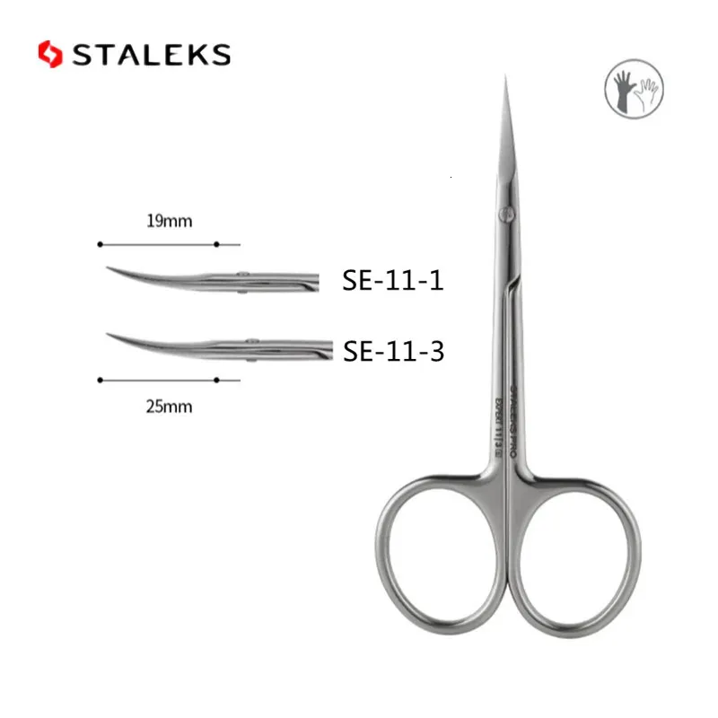 STALEKS Pro Expert 11 Type 1 Ciseaux à cuticules à ongles de haute qualité Ciseaux à sourcils en acier inoxydable Couper les outils de maquillage des cheveux du nez 240305