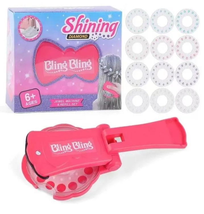 Blinger Elmas Dolunma Bling Mücevher Seti Glam Stil Aracı Moda Güzellik 180 Gems Saç Süslemeleri DIY Kit Pink2443067