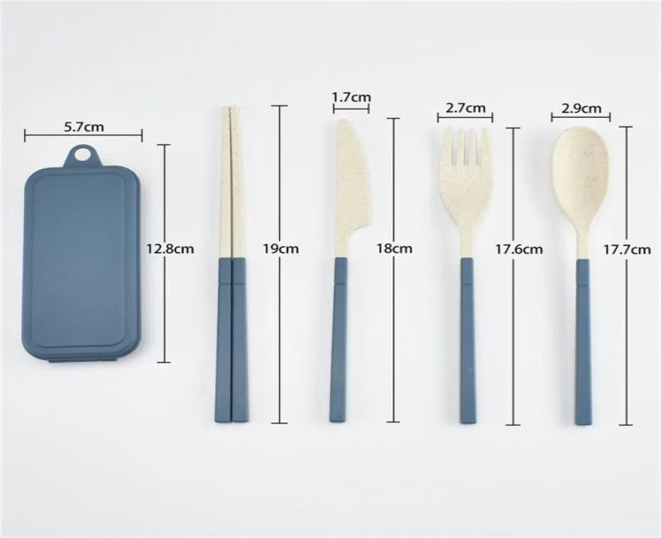 Wheat Straw Folding Cutlery Set Collapsible Portable Reusable Knife Fork Spoon Chopsticks Kits for Student Camping2688685