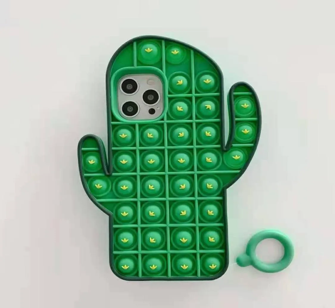 Décompression cactus pop it fidget coque de téléphone pour iPhone 12 11 pro promax Xs Max 7 8 Plus5137156