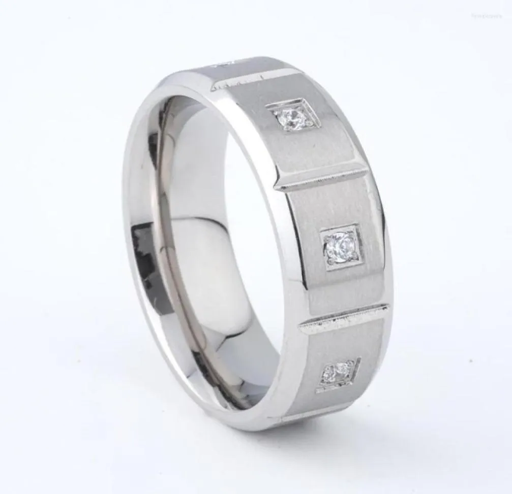 Eheringe Einzigartige Designer 8mm CZ Steine Band Schmuck für Männer und Frauen Hochzeit Jahrestag Mode Geschenk9430254