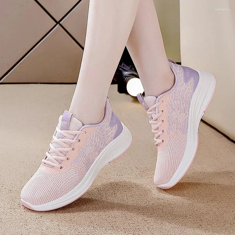 Zapatos informales para mujer, zapatillas deportivas para correr de malla con cordones, planos, cómodos, transpirables, color negro, talla 35-40, mocasines, regalo para madre