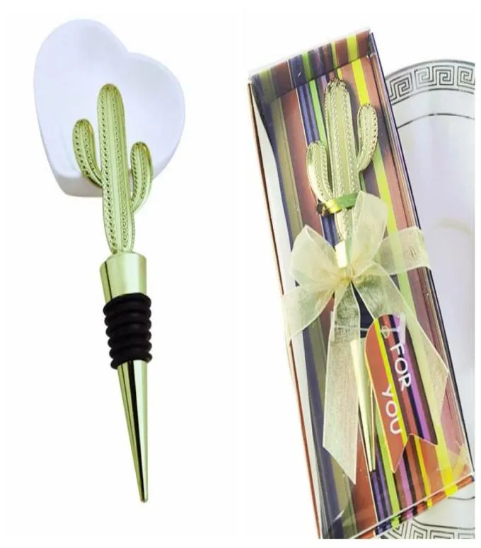 20 stuks gouden huwelijksfeest geschenk van cactus wijnflessenstop gunsten voor bruids douche feestartikelen en feestdecoraties6662715