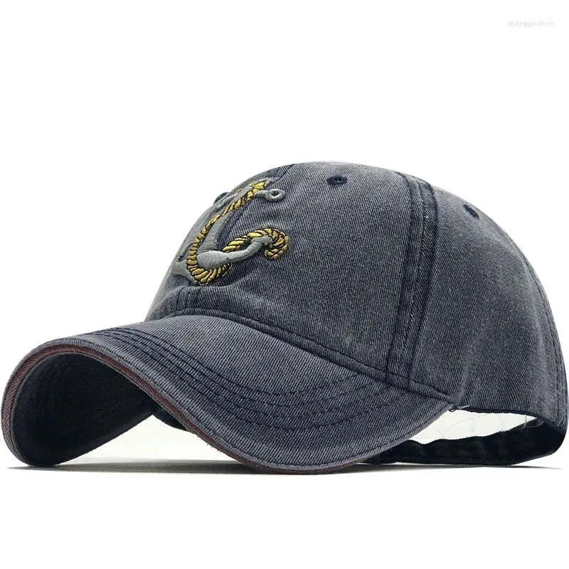 Bola bonés barco âncora bordado algodão homens mulheres boné de beisebol 2024 vintage lavagem denim snapback chapéus ao ar livre casual hip hop caminhoneiro