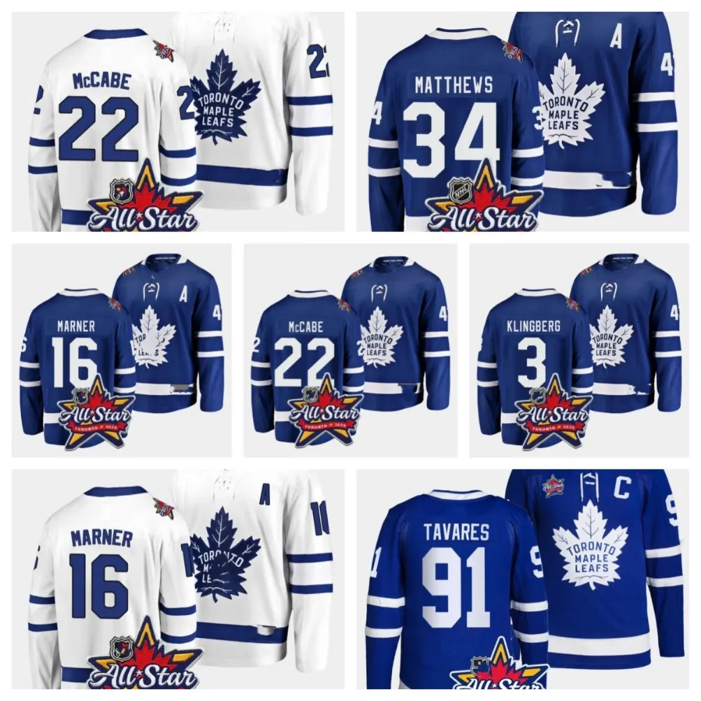 Cheap Toronto 2024 All-Star Auston Matthews Jersey Mitch Marner John Tavares William Nylander Ryan Reaves Matt Murray Morgan Rielly John Klingberg