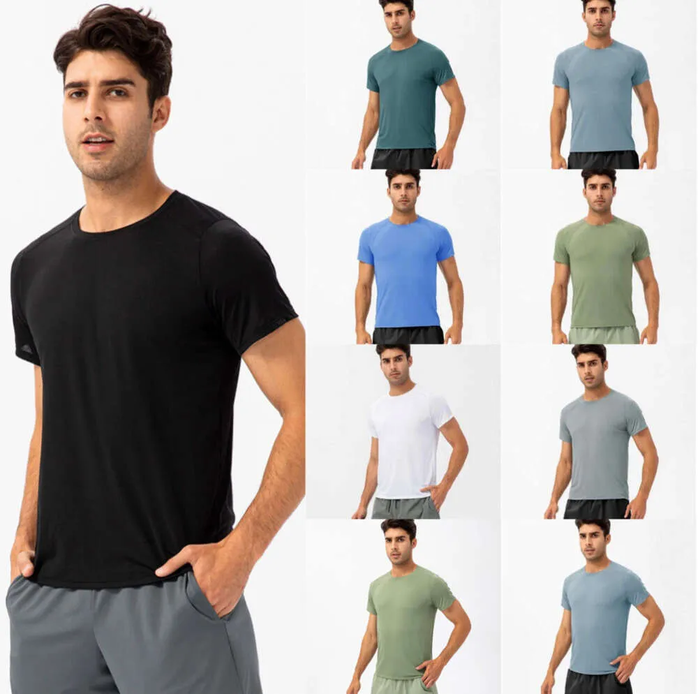 Yoga Outfit Lu Chemises de course Compression Collants de sport Fitness Gym Football Homme Jersey Sportswear Séchage rapide T-Top LL 4665