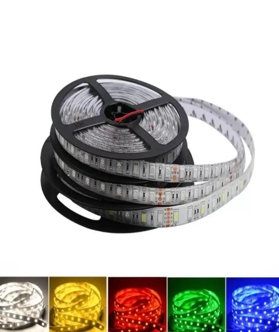 5V 12V 24V LED Light Strip TV Backlight Waterproof SMD 5050 5M Warm White RGB L ED Strips Lights For Room Bedroom1643739