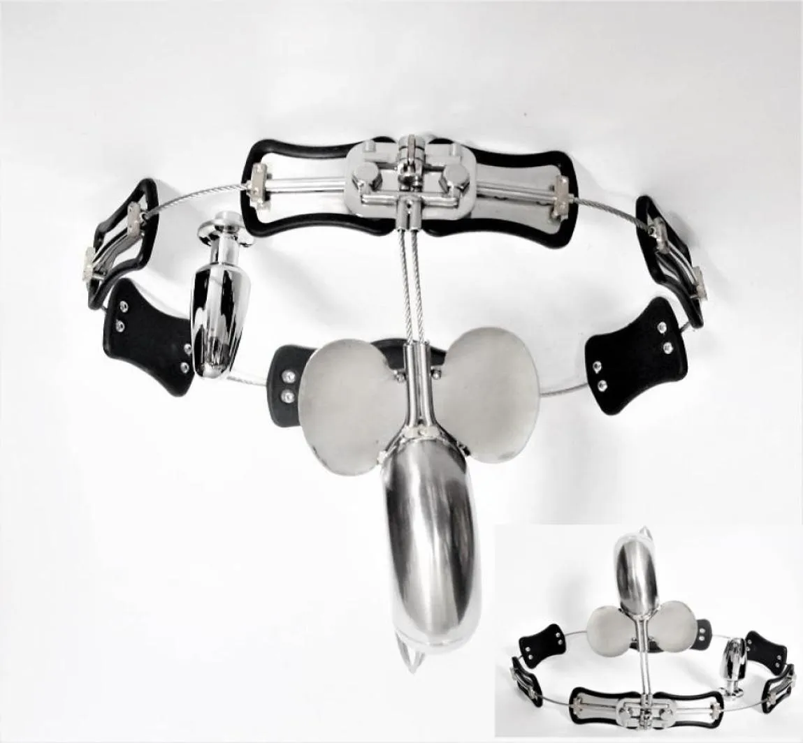Nuovo dispositivo di cintura maschile in acciaio inossidabile con serratura di tipo T regolabile, gioco per adulti, giocattolo del sesso con spina anale2152098