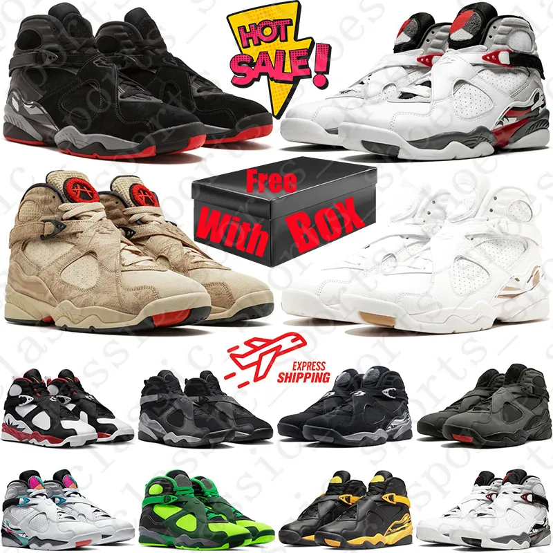 Box Jumpman 8 8S Mens 여자 농구 신발 자료 사육 Gunsmoke 플레이 오프 Aqua Chrome Cool Grey Countdown 팩 남성 트레이너 야외 스포츠 운동화