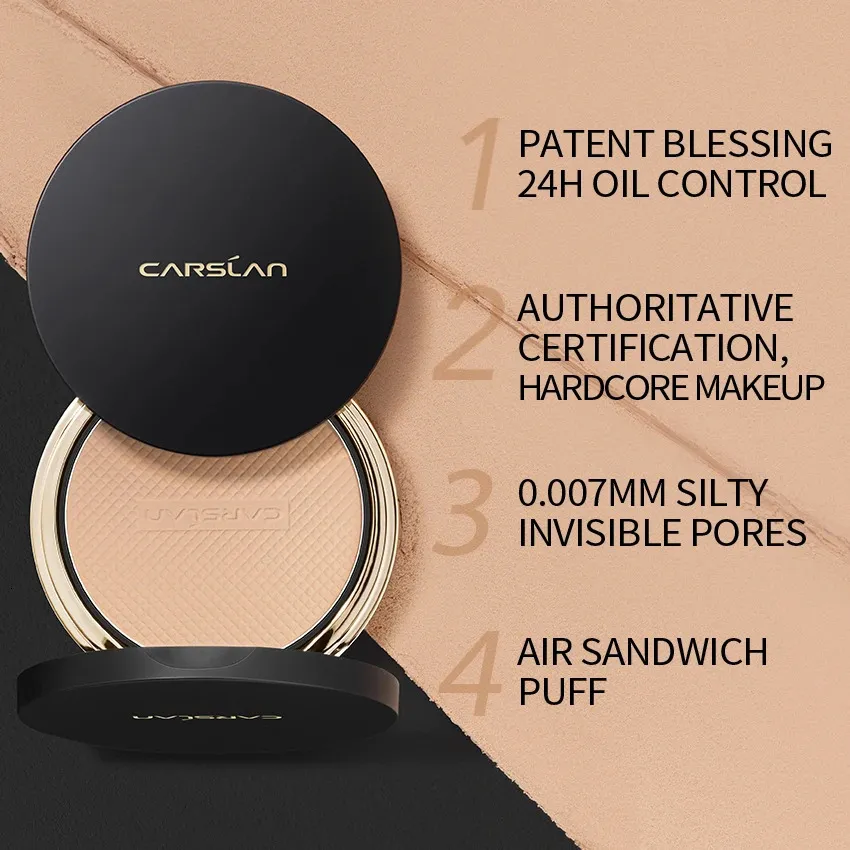 LAN 24H Oil Control Translucent Pressed Powder Compact Foundation  Waterproof Concealer Loose Setting Power Face Makeup 240220