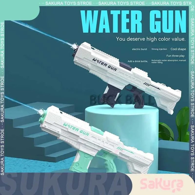 Gun Toys Electron Water Gun High Capacity Long-Range hela automatiska vattenabsorption Vattenpistoler Utomhus Vattenleksaker för barn Vuxen GKL2403