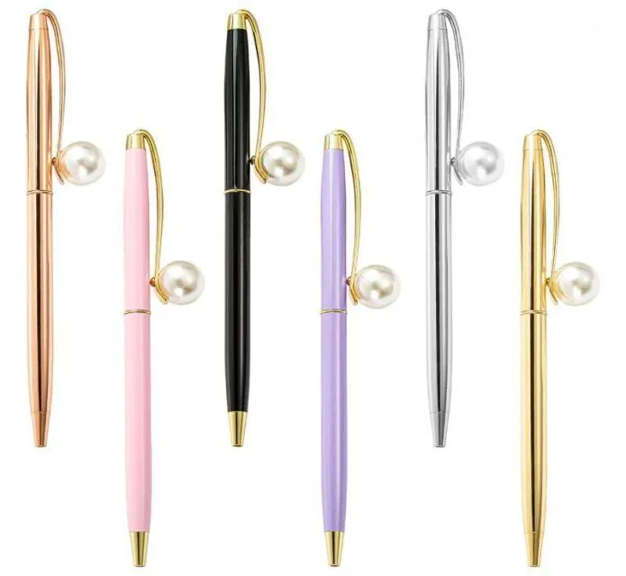 20 pcslot nouveauté cadeau bureau stylo à bille promotion entreprise stylo à bille logo personnalisé mécanisme bijou perle Cool Pens16557628